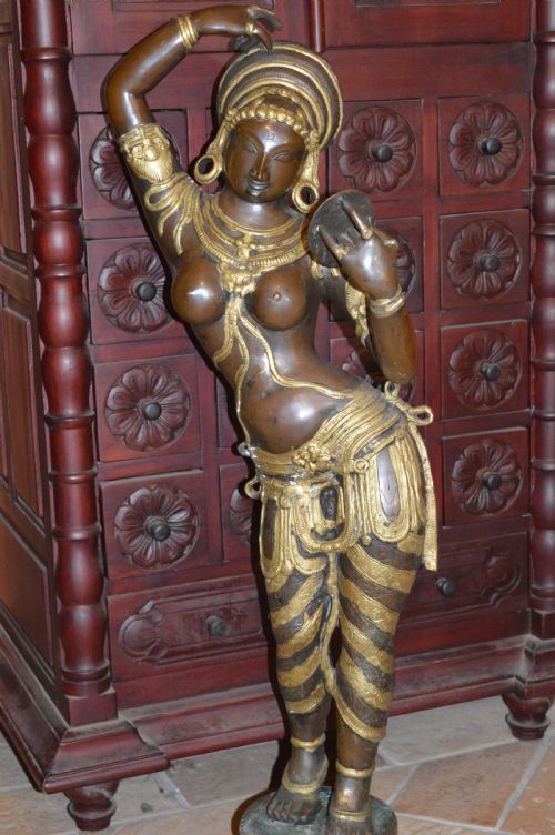 large 104cm indian bronze statue hindu goddess c1880 - CATEGORY: ANTIQUE METAL - DATED 19TH CENTURY