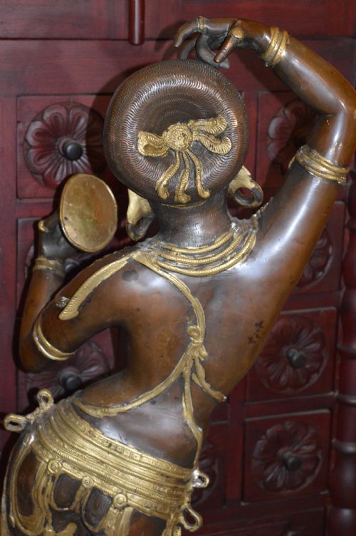 LARGE 104CM INDIAN BRONZE STATUE HINDU GODDESS C1880 - ADDITIONAL PHOTO 10