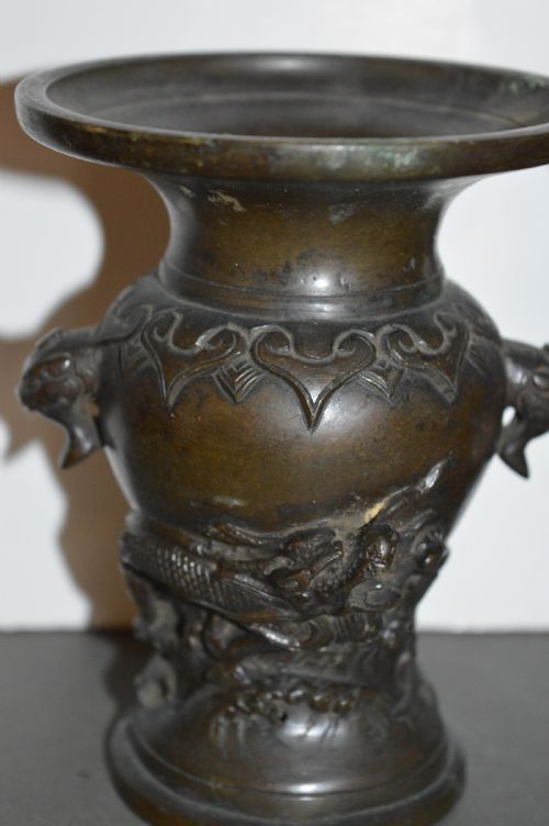 PAIR CHINESE BRONZE VASESC1880 - ADDITIONAL PHOTO 1