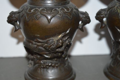 PAIR CHINESE BRONZE VASESC1880 - ADDITIONAL PHOTO 2