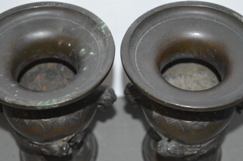 PAIR CHINESE BRONZE VASESC1880 - ADDITIONAL PHOTO 3