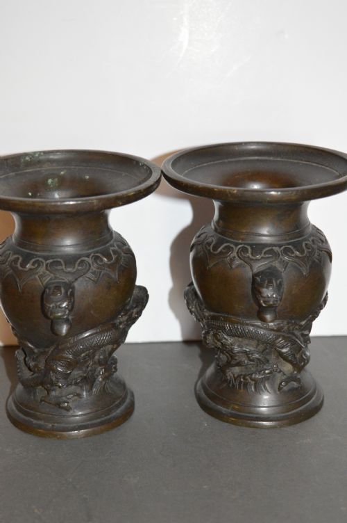 PAIR CHINESE BRONZE VASESC1880 - ADDITIONAL PHOTO 4