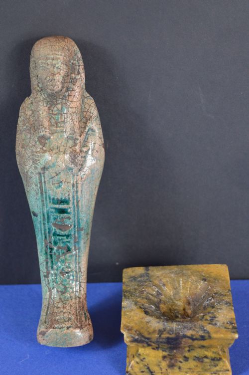 GRAND TOUR EGYPTIAN STONE FAIENCE SHABTIC1800 - ADDITIONAL PHOTO 4