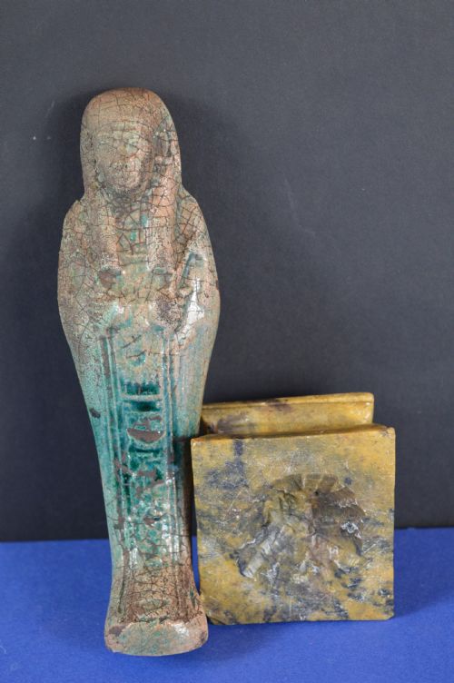 GRAND TOUR EGYPTIAN STONE FAIENCE SHABTIC1800 - ADDITIONAL PHOTO 6