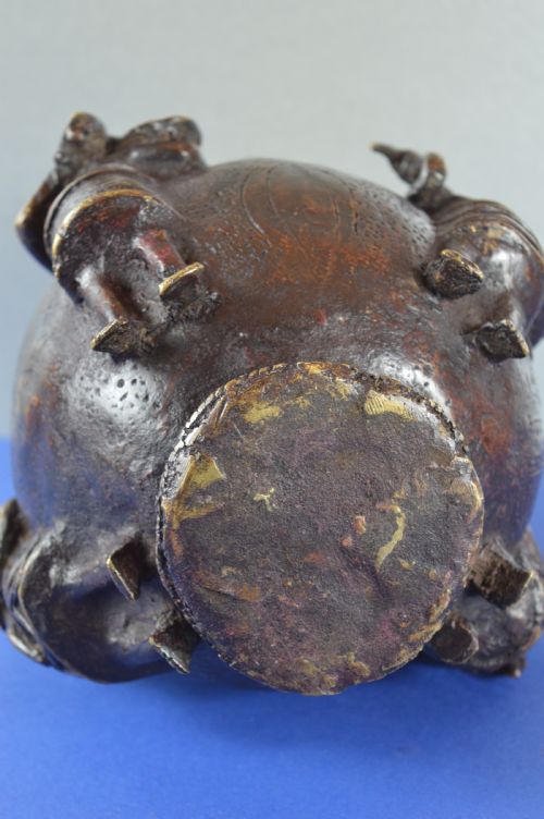 LARGE 25KG AFRICAN BENIN BRONZE CEREMONIAL POTC1920 - ADDITIONAL PHOTO 7