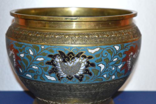 LARGE 13KG CHINESE BRONZECLOISONNE BOWLC1890 - ADDITIONAL PHOTO 1