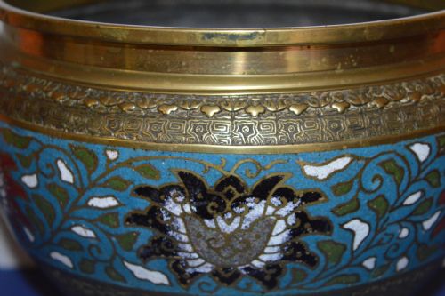 LARGE 13KG CHINESE BRONZECLOISONNE BOWLC1890 - ADDITIONAL PHOTO 2