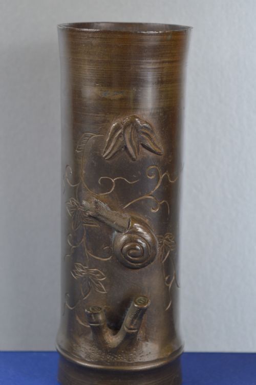 large 21cm chinese bronze brush potvase c1890 - CATEGORY: ANTIQUE METAL - DATED 19TH CENTURY