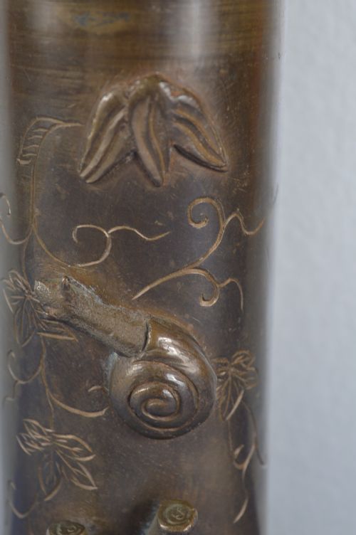 LARGE 21CM CHINESE BRONZE BRUSH POTVASE C1890 - ADDITIONAL PHOTO 1