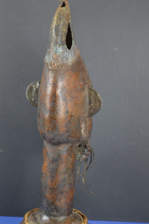 LARGE 58CM AFRICAN YORUBA BRONZE TRIBAL BUSTC1920 - ADDITIONAL PHOTO 6