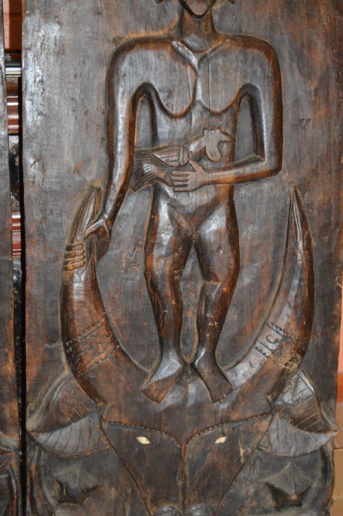 PAIR LARGE 5FT TORAJA SULAWESI CARVED TRIBAL DOORSC1850 - ADDITIONAL PHOTO 7