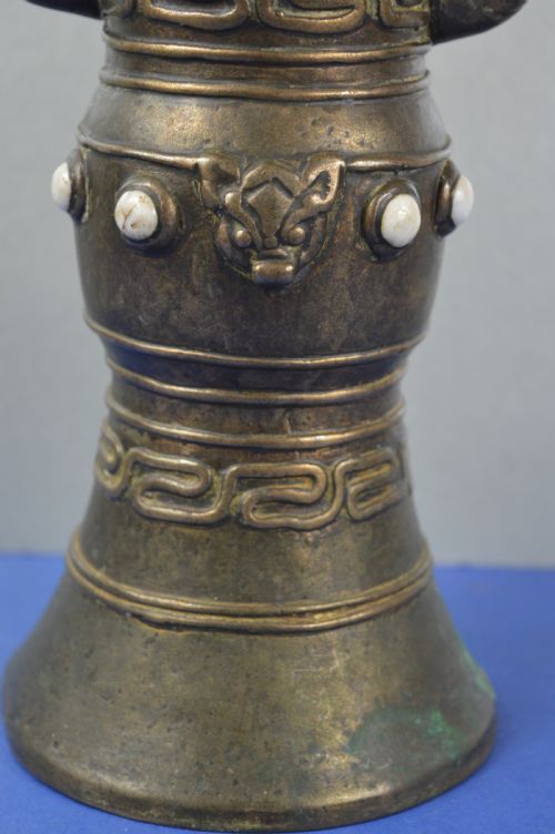 LARGE TIBETANNEPALESE BRONZE VASE C1880 - ADDITIONAL PHOTO 3