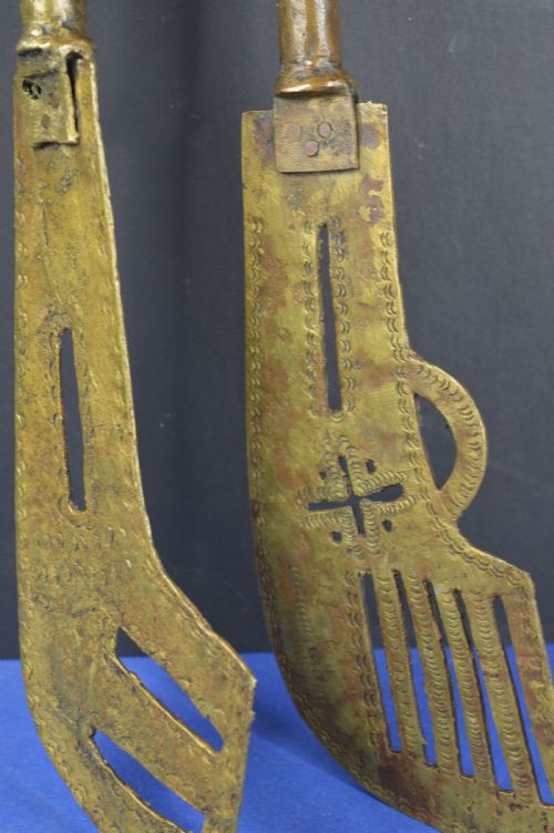 2 LARGE AFRICAN BRONZE YORUBA TRIBAL STAFFC1920 - ADDITIONAL PHOTO 10
