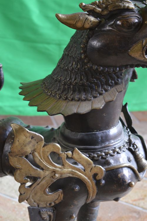 HUGE 35KG PAIR TIBETAN BRONZE TEMPLE LIONSFOO DOGSC1880 - ADDITIONAL PHOTO 10