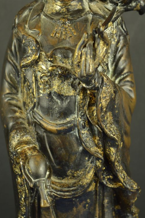 LARGE 54KG CHINESE GILT BRONZE GUANYIN STATUEC1850 - ADDITIONAL PHOTO 4