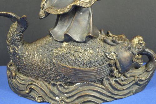LARGE 54KG CHINESE GILT BRONZE GUANYIN STATUEC1850 - ADDITIONAL PHOTO 7
