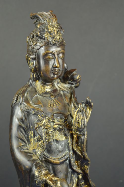 LARGE 54KG CHINESE GILT BRONZE GUANYIN STATUEC1850 - ADDITIONAL PHOTO 10