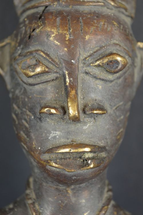 LARGE 38CM AFRICAN BRONZE FERTILITY STAFFWANDC1920 - ADDITIONAL PHOTO 11