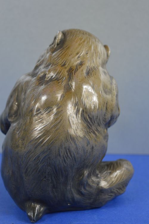 LARGE JAPANESE BRONZE MONKEY STATUE OKIMONOC1920 - ADDITIONAL PHOTO 6