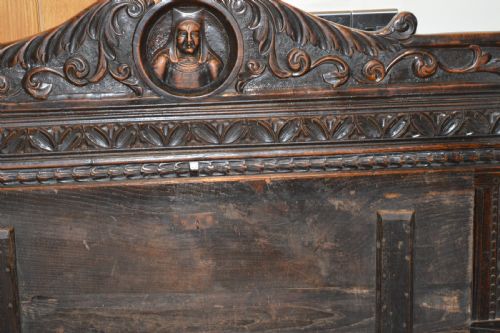 FINE 18TH CENTURY FLEMISH CARVED OAK SETTLE C1720 - ADDITIONAL PHOTO 15