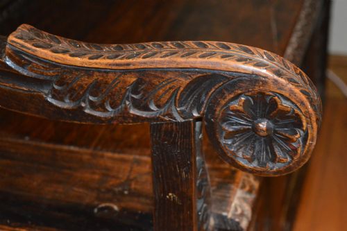 FINE 18TH CENTURY FLEMISH CARVED OAK SETTLE C1720 - ADDITIONAL PHOTO 23