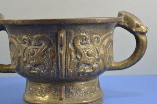 LARGE CHINESE ARCHAIC BRONZE RITUALISTIC FOOD BOWLC1780 - ADDITIONAL PHOTO 1