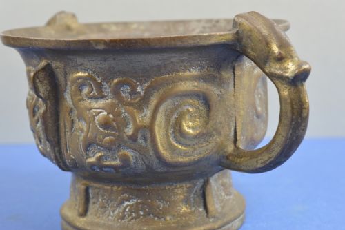 LARGE CHINESE ARCHAIC BRONZE RITUALISTIC FOOD BOWLC1780 - ADDITIONAL PHOTO 4