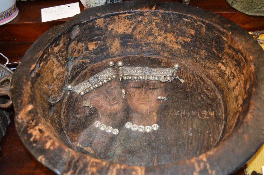 19th Century Russian Christianing Bowl,Iconographic Paintings,c1820 View IV