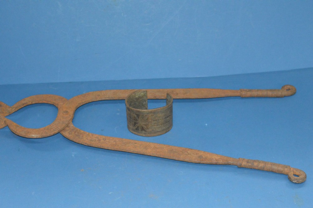 2 large 19th Century Cast Iron African Currency Pieces,Congo,c1890 (Pt Collection 21 Pieces)