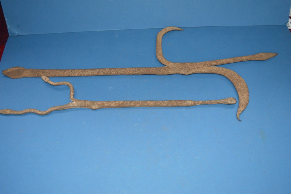 2 Large 19th Century African Cast Iron Currency Pieces, Congo, c1890 (Pt Collection 21 Pieces)