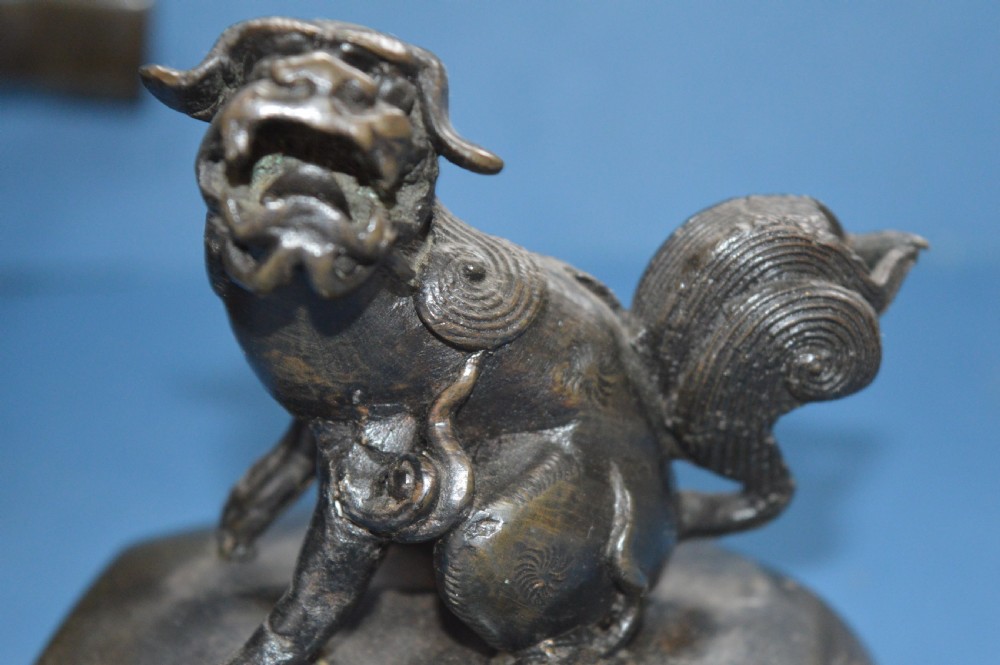 Large Chinese Bronze Cloisonné Lidded Censer, c1870 View IX