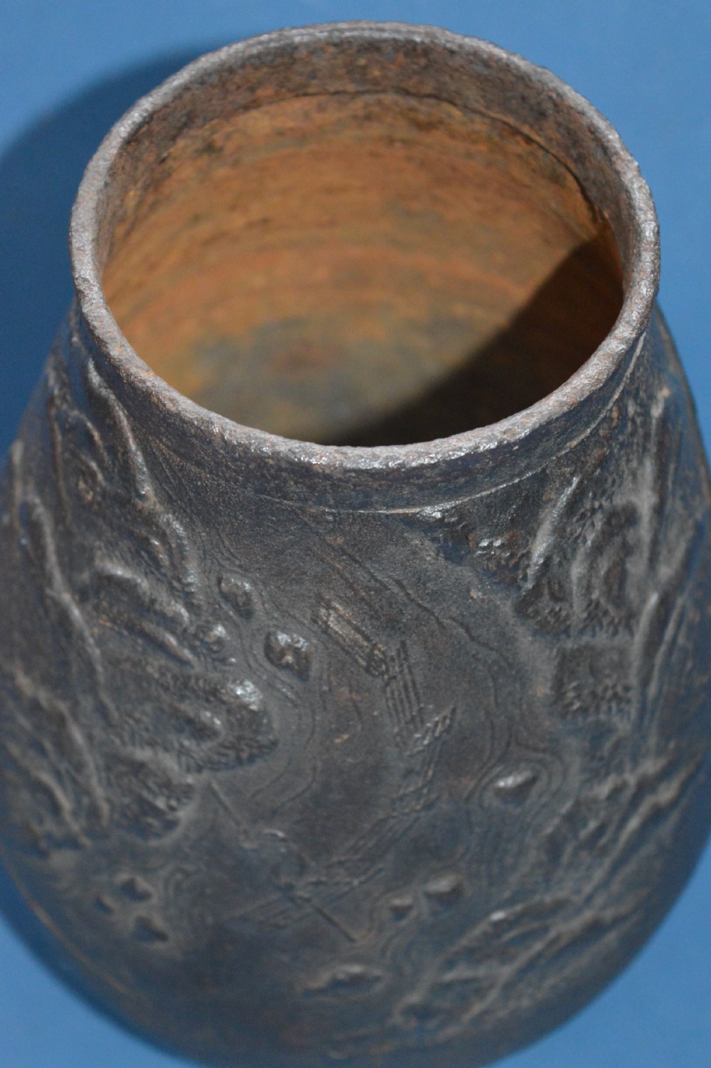 Large Heavy (3kg) 19th Century Japanese Cast Iron Vase,c1880 View III