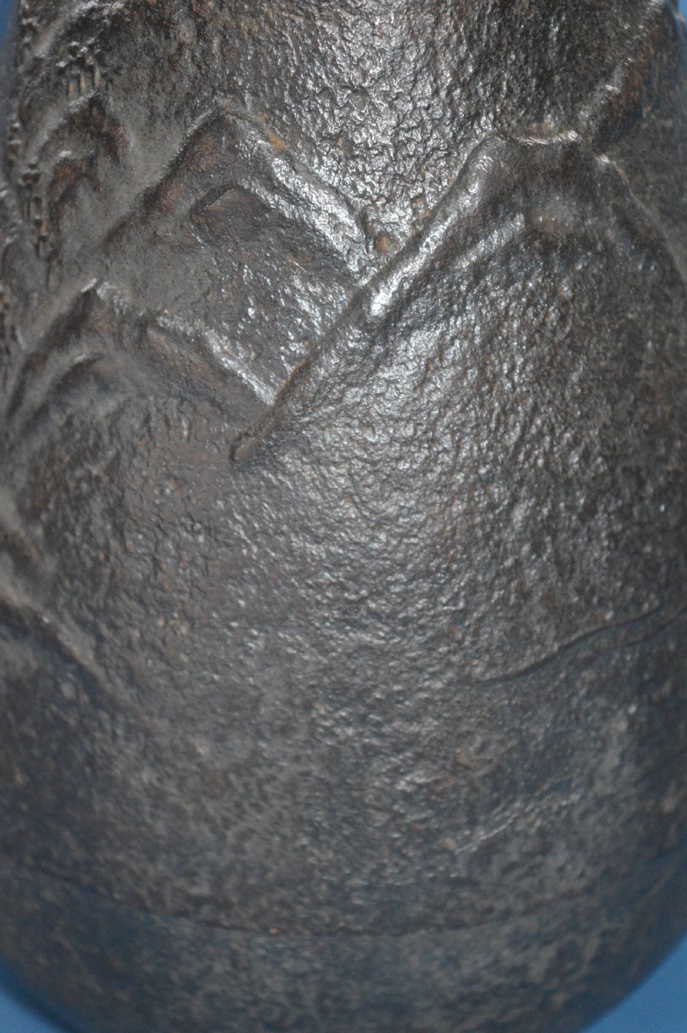 Large Heavy (3kg) 19th Century Japanese Cast Iron Vase,c1880 View IV