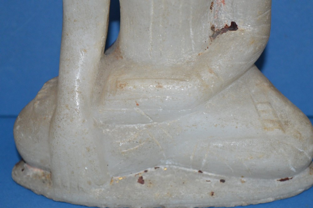 19th Century Alabaster Buddha,c1870.Probably Burmese or Indian. View III
