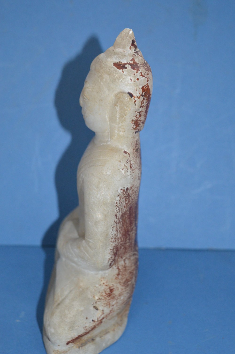 19th Century Alabaster Buddha,c1870.Probably Burmese or Indian. View IV