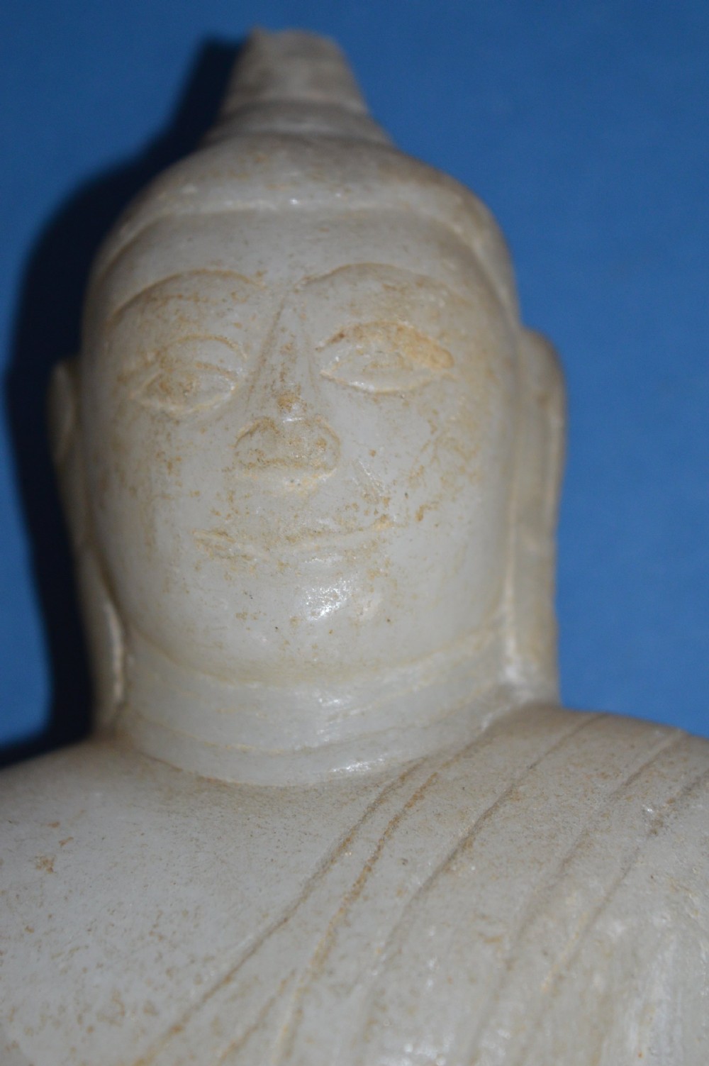 19th Century Alabaster Buddha,c1870.Probably Burmese or Indian. View IX