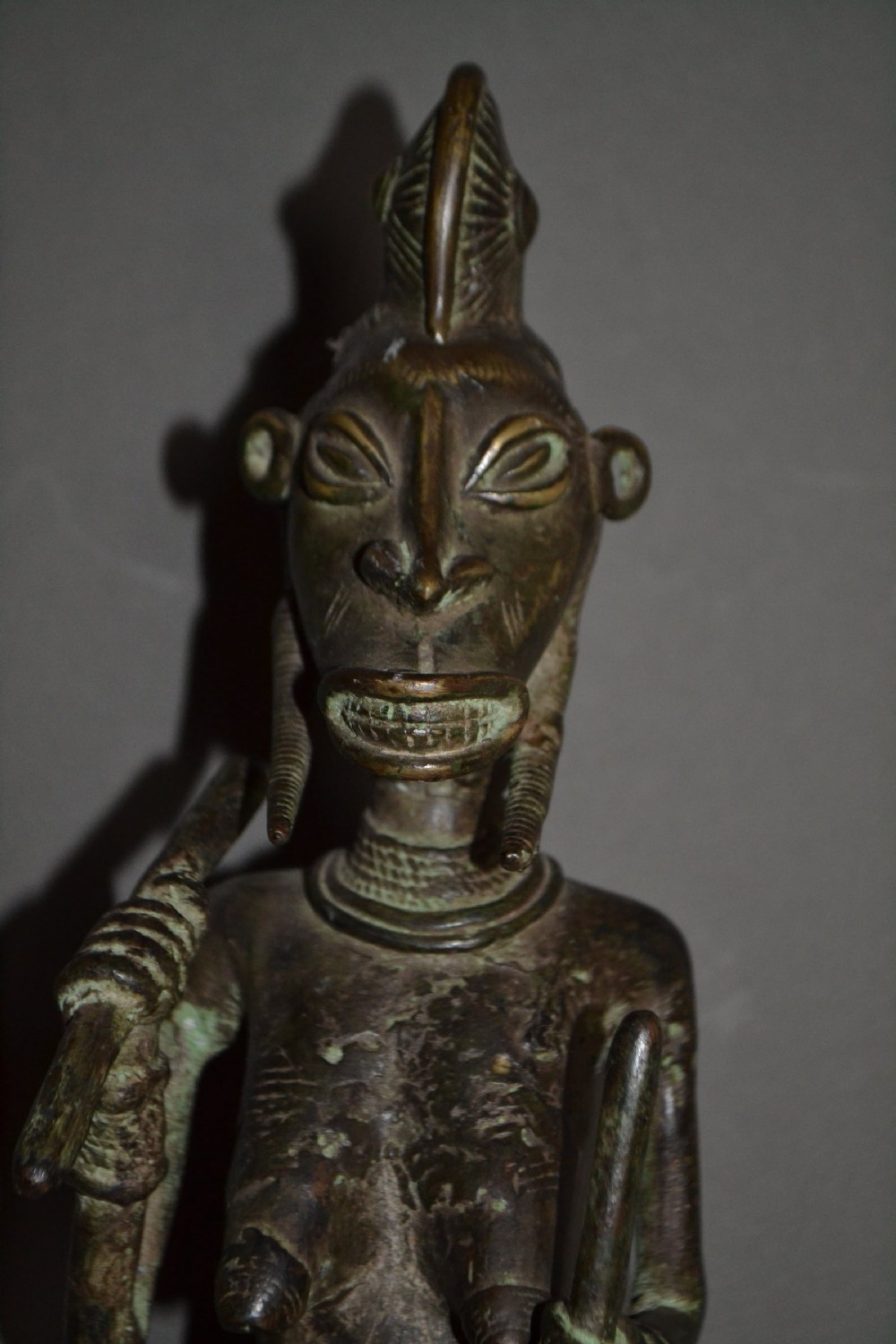 19th Century African Yoruba Tribal Bronze Fertility Statue,1880. Rare, Unusual Piece. View II