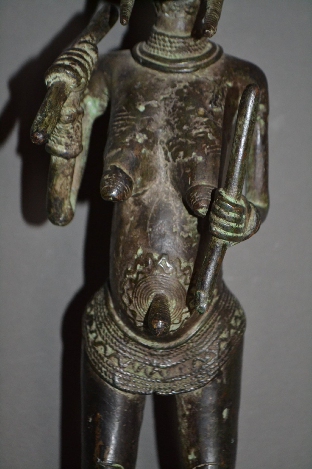 19th Century African Yoruba Tribal Bronze Fertility Statue,1880. Rare, Unusual Piece. View III