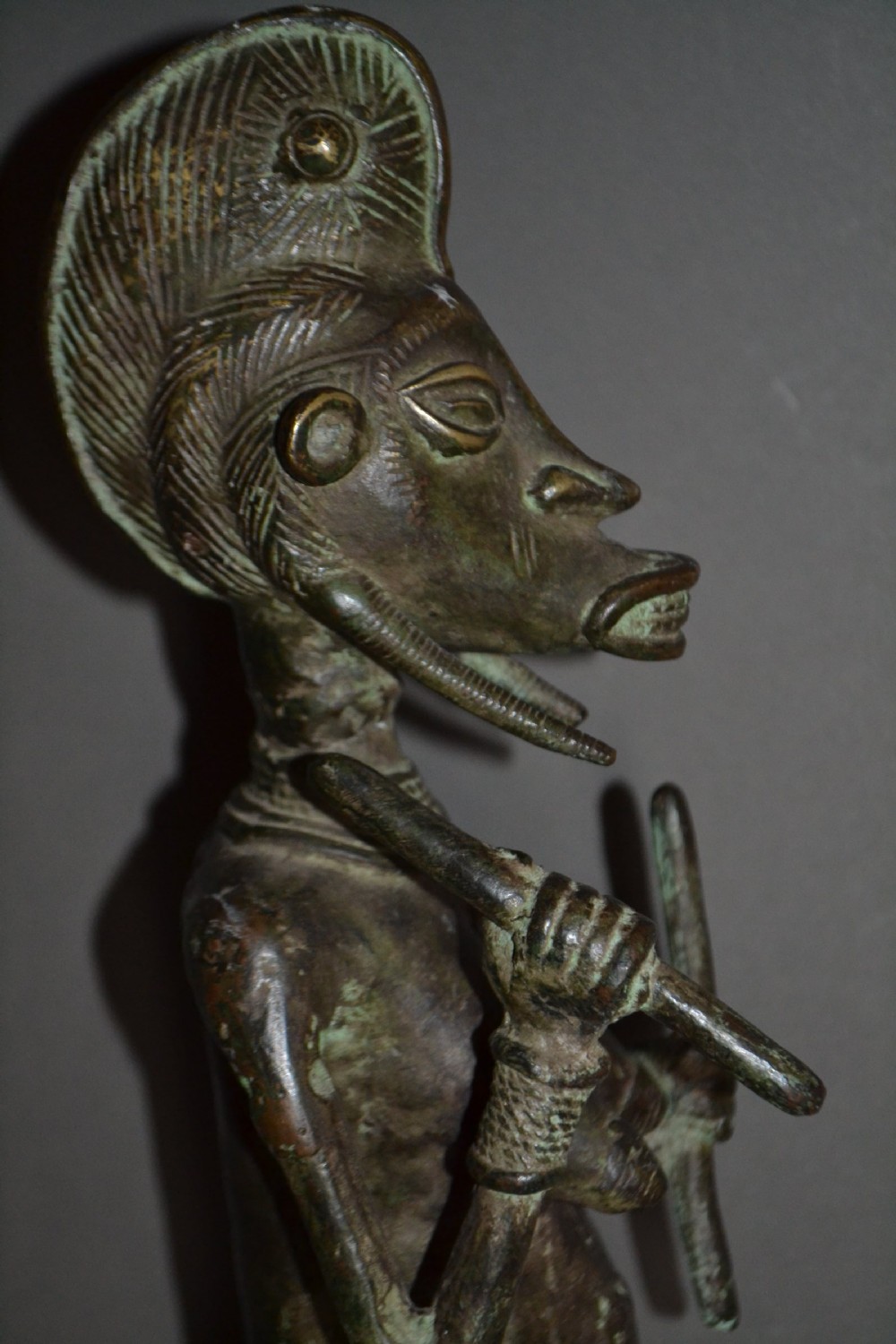 19th Century African Yoruba Tribal Bronze Fertility Statue,1880. Rare, Unusual Piece. View VII