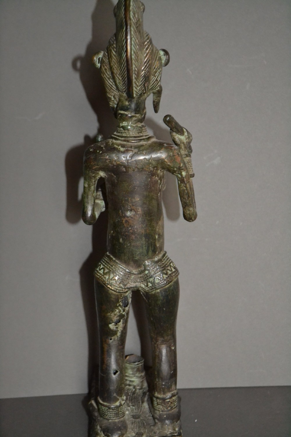 19th Century African Yoruba Tribal Bronze Fertility Statue,1880. Rare, Unusual Piece. View VIII