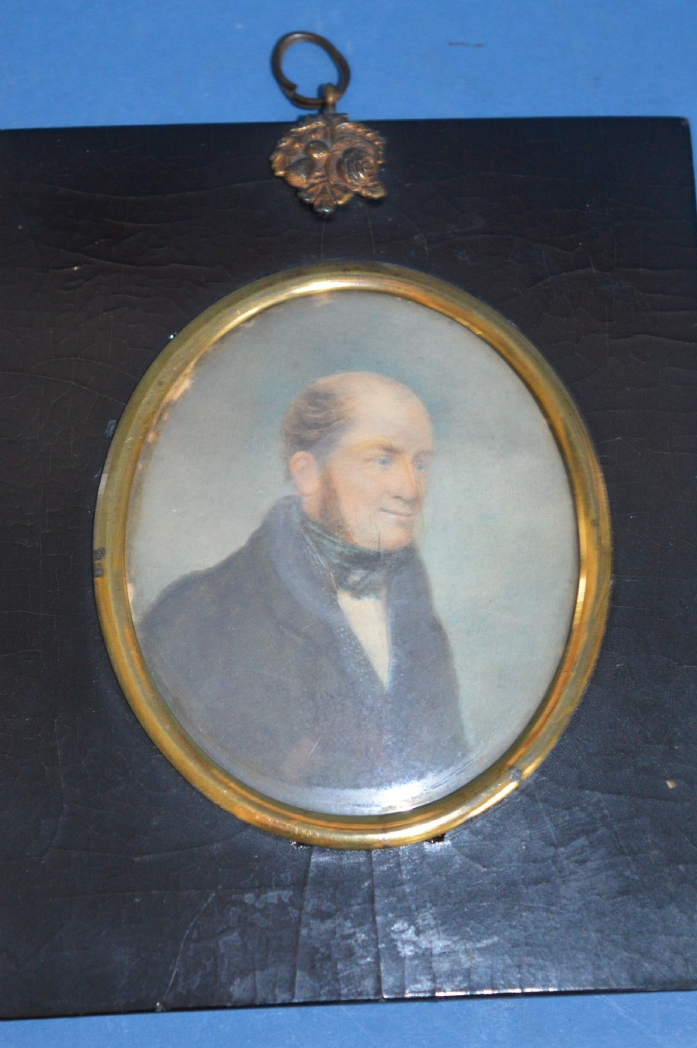 3  x 19th Century Framed Oval Portrait Miniatures, c 1850.Annotated to the rear With Date Of Purchase (1950) View II