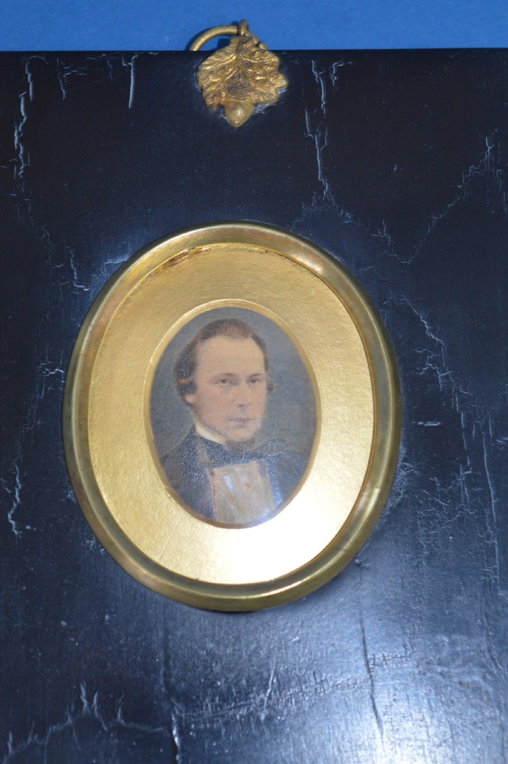 3  x 19th Century Framed Oval Portrait Miniatures, c 1850.Annotated to the rear With Date Of Purchase (1950) View IV