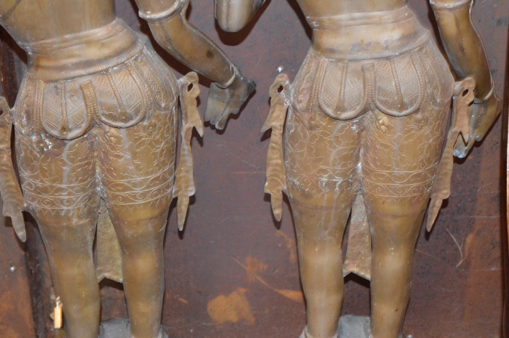 Pair Large (133cm) 19th Century Indian Bronze Statues,c1890 View XI