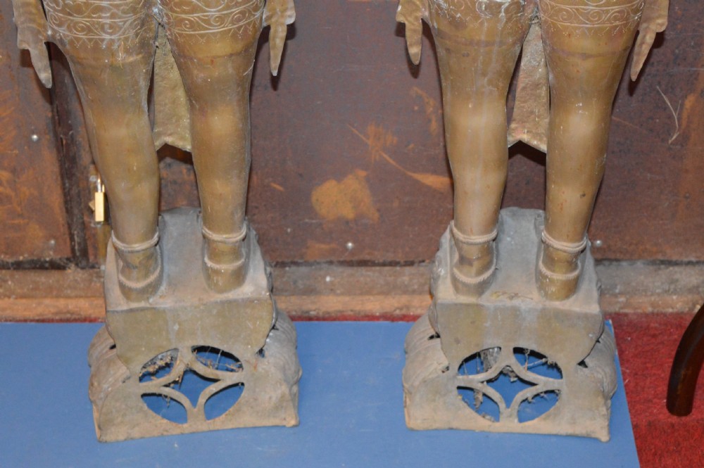 Pair Large (133cm) 19th Century Indian Bronze Statues,c1890 View XII