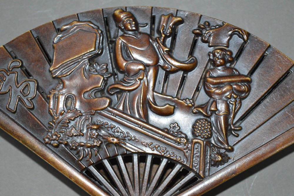 Japanese Bronze Fan Box, c 1890 View V