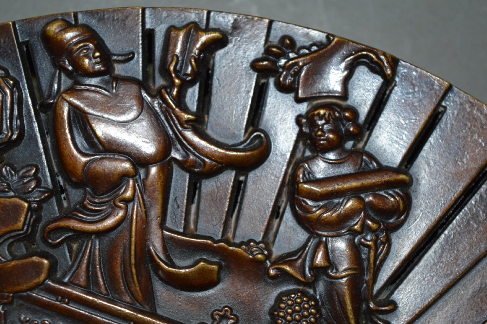 Japanese Bronze Fan Box, c 1890 View IX