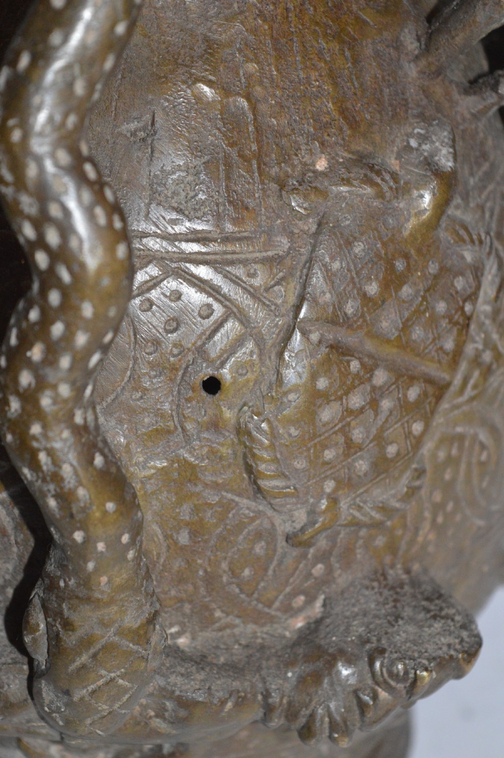 Large African Tribal Bronze Ceremonial Pot, c 1890 View VI