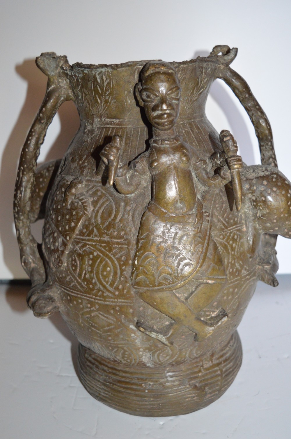 Large African Tribal Bronze Ceremonial Pot, c 1890 View XI