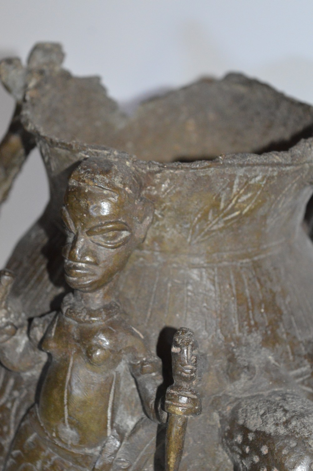 Large African Tribal Bronze Ceremonial Pot, c 1890 View XII