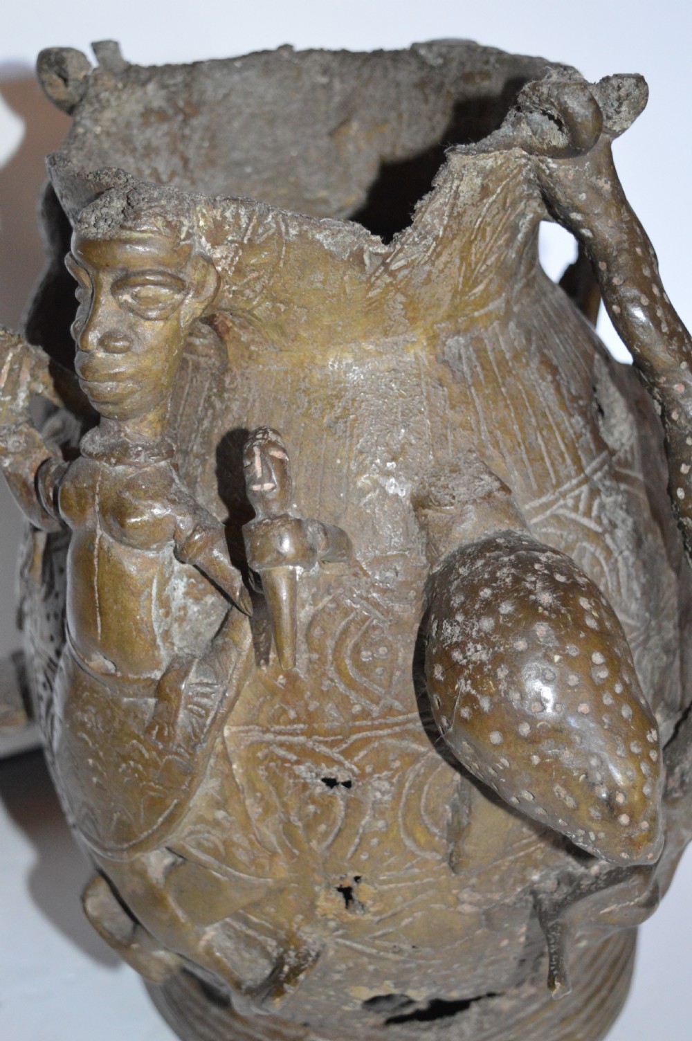 Large African Tribal Bronze Ceremonial Pot, c 1890 View XIV